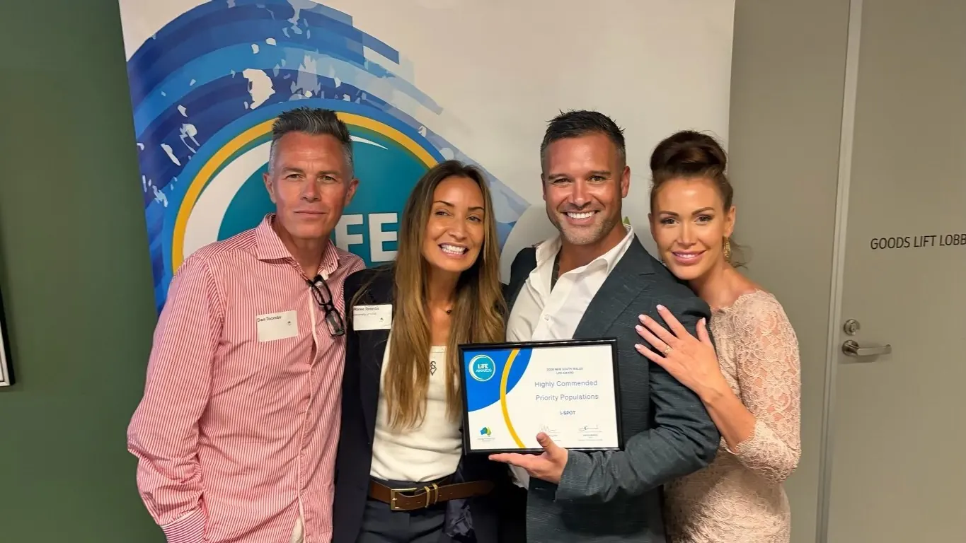 The Connection Works team accepting I-SPOT's Highly Commended award at the 2026 Suicide Prevention LiFe Awards